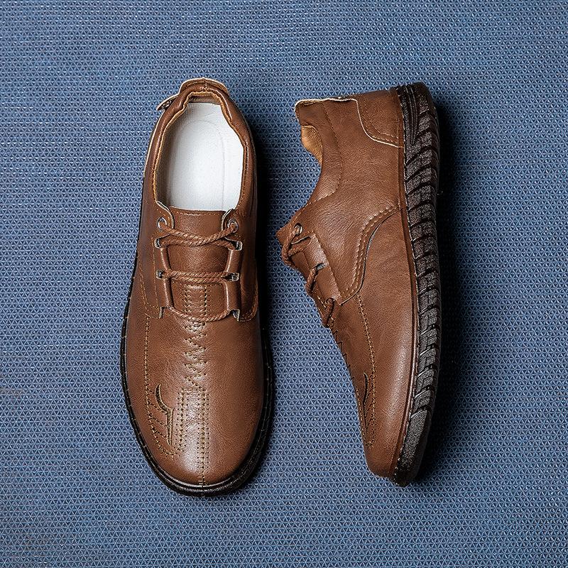 

Весенние новые мужские повседневные кожаные туфли с мягкой подошвой, мягкой поверхностью, легкой подошвой из говяжьих сухожилий, нескользящей и износостойкой толстой подошвой, корейская версия для мужчин 44 коричневый
