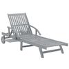 VidaXL Garden Lounge Chair Grey Solid Acacia Wood