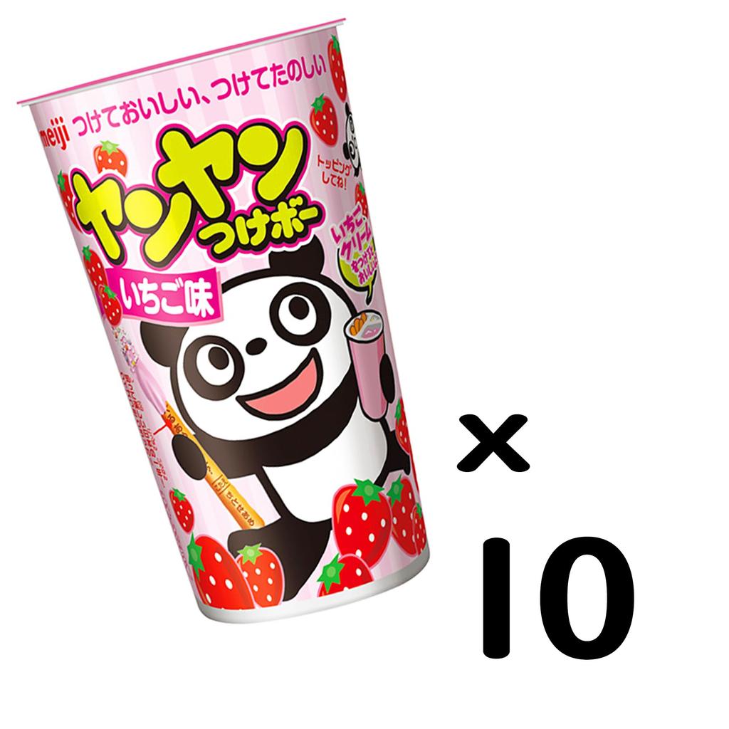 Meiji Yanyan Tsukebo Erdbeergeschmack 48 g x 10 Stück