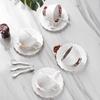 Luxury Ceramic Coffee Cup Spoon Plate Set Exquisite Latte Flower Tea Water Cup Milk Cups  Office