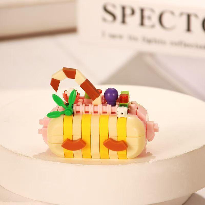 Strawberry Mango Cake Mini Block Assembly Toy - Dessert Shop Ornament & Qixi Gift