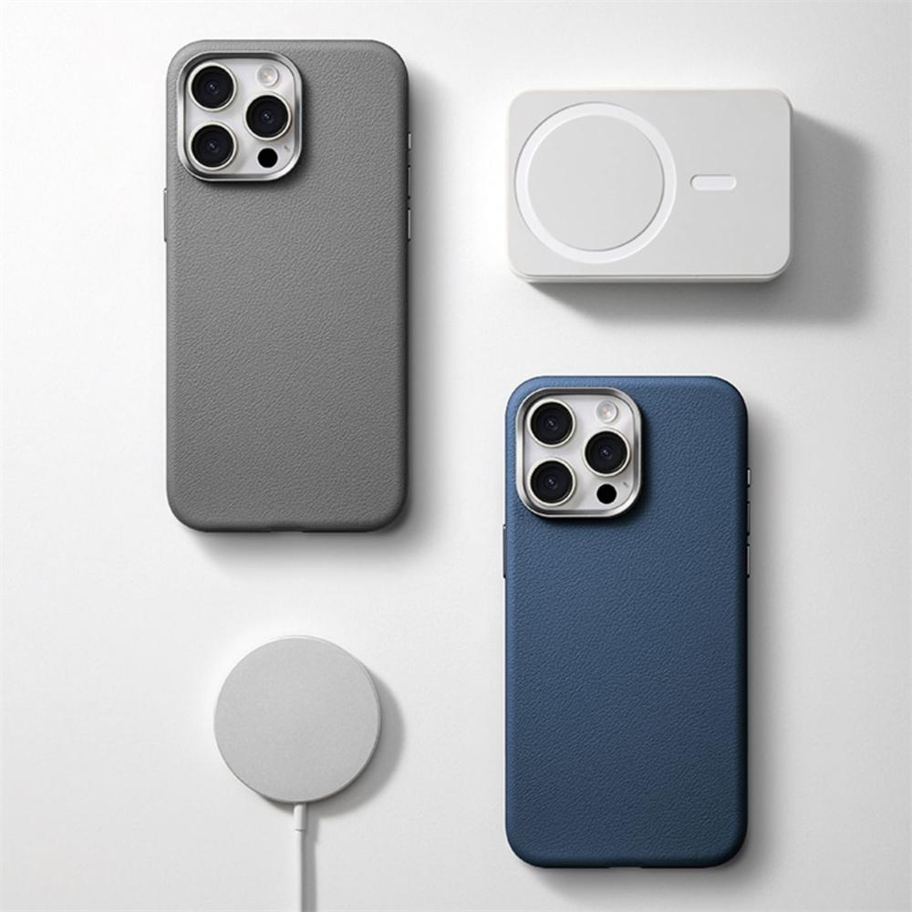 Luxusní business PU kožené pouzdro Magsafe pro IPhone 16 Pro Max 15 14 Lehké Tenké S pocitem kůže Jednobarevné Magnetické Bezdrátové nabíjení Nárazuvzdorný Ochranný kryt