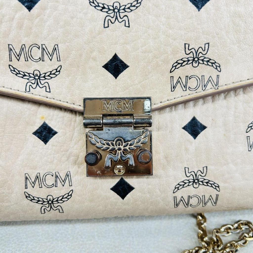 [Pre-Owned] Millie Visetos Monogram Envelope Bag Chain Bag Leather Crossbody Bag Small - Very Good #3A2DX9