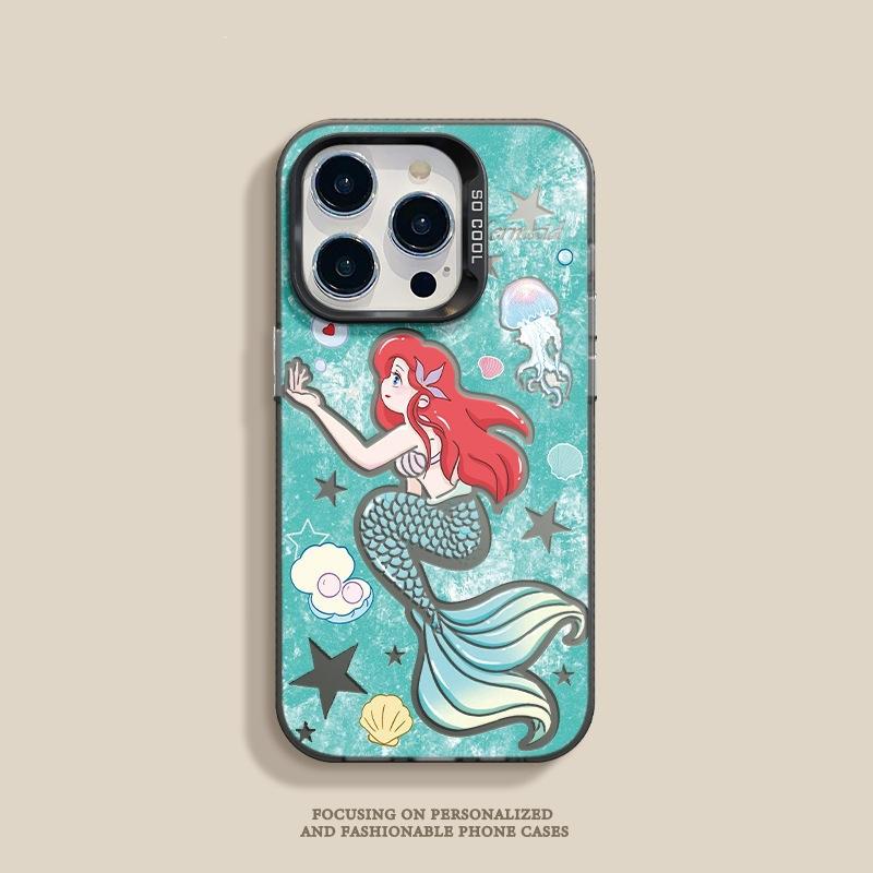Applicable to Apple 16/15promax mobile phone case iphone14/13 women 12 Xiaomi 11 girlfriend little mermaid