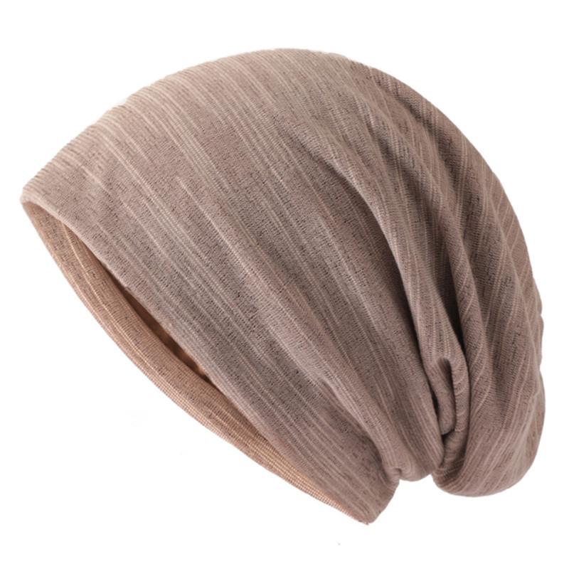 Solid Color Unisex Men Women Skullies Thin Beanies Hedging Cap Knit Knitted Cotton Double Layer Fabric Caps Casual Bonnet Hat