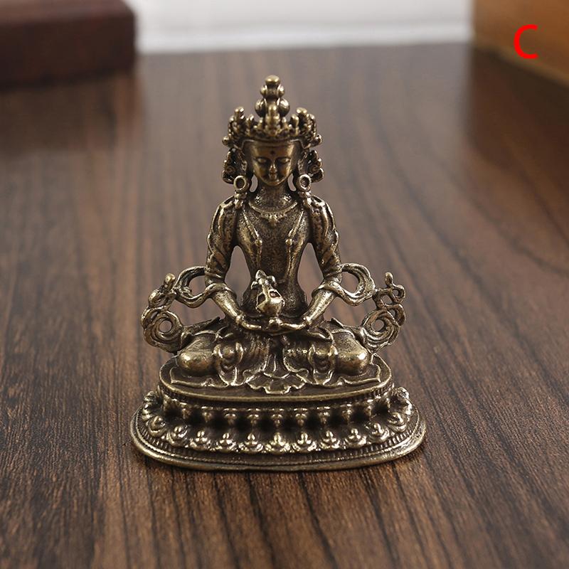 Antike Kupfer Buddha Statue Heim Wohnzimmer Büro Dekoration Figuren Retro Messing Chinesisch Tibetisch Grüne Tara Buddha Statue