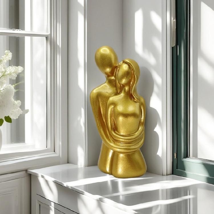 Couple Sculptures Home Decors Resin Hugging Lover Couple Statue Abstract Figurine for Shelf,Office,Living Room,Bedroom