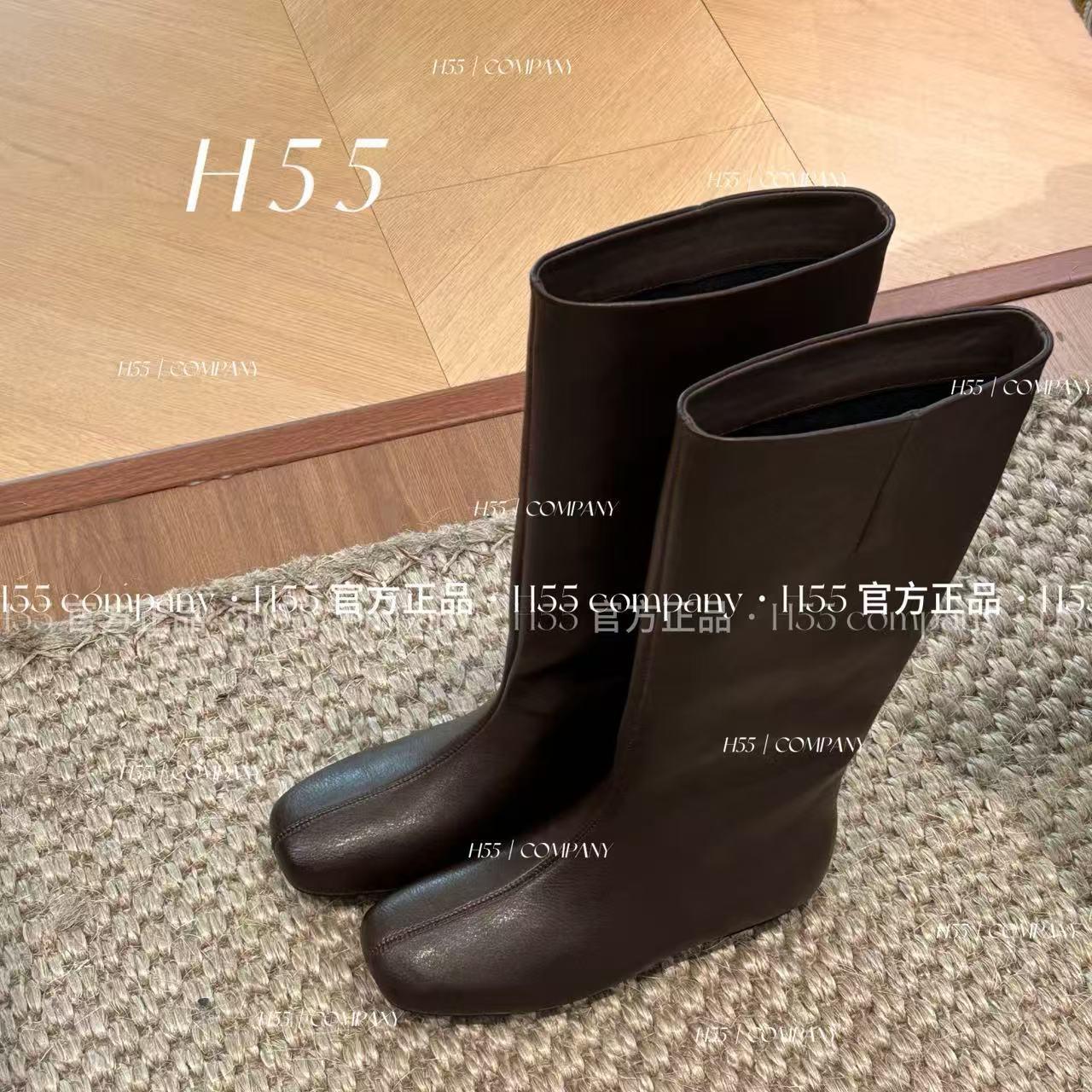 

New leather inner height increase pointed western boots women s cat heel low heel height increase thin tube knight boots children 40