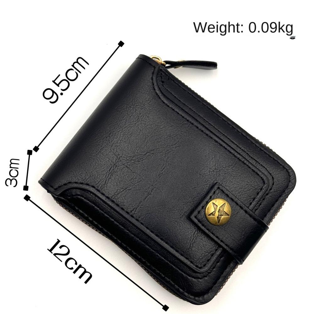 Vintage Men's Wallet Hasp Zipper Clutch Storage Bag Portable Card Bag  Outgoing