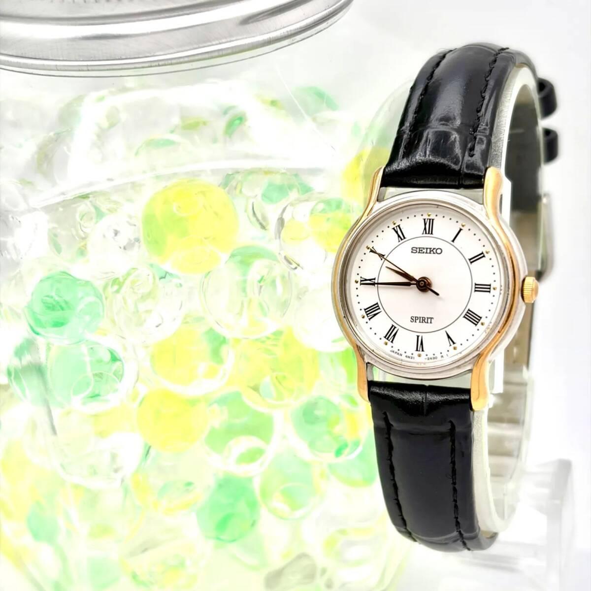 [New Battery] SEIKO SPIRIT Women s Watch Roman 4N21-1070 990930 New Belt