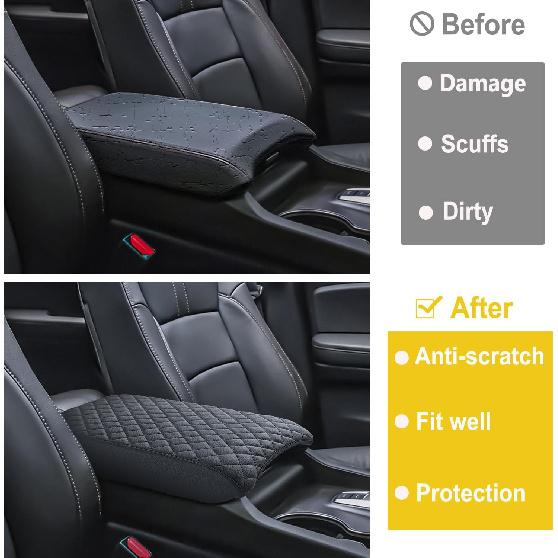 PIMCAR Center Console Cover For  2024 2025 Honda Pilot, 2024 2025 2026 Honda Ridgeline/Passport Ized Armrest Cover Leather Interior Accessories