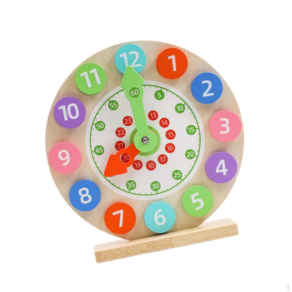 Wood Teaching Clock Montessori Early Learning Aids Education for Kids