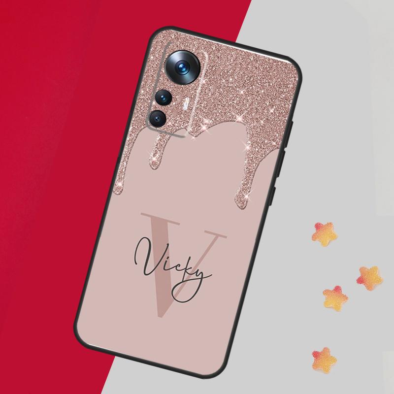 Personalised Name Slim Liquid Glitter Case For Xiaomi 14 13 11T 12T 13T Pro 12 Lite 12X POCO X3 X5 Pro X4 F4 M5 M5s F3 F5 Cover