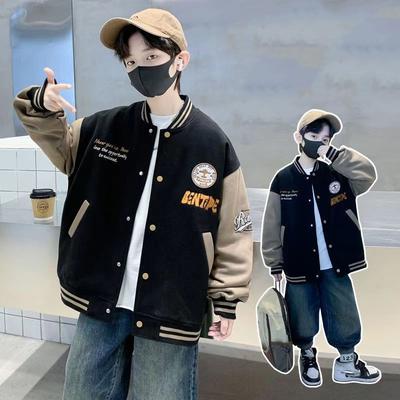 Abbigliamento esterno per ragazzi Primavera Autunno Bambini Ragazzi Giacca Maglia da Baseball