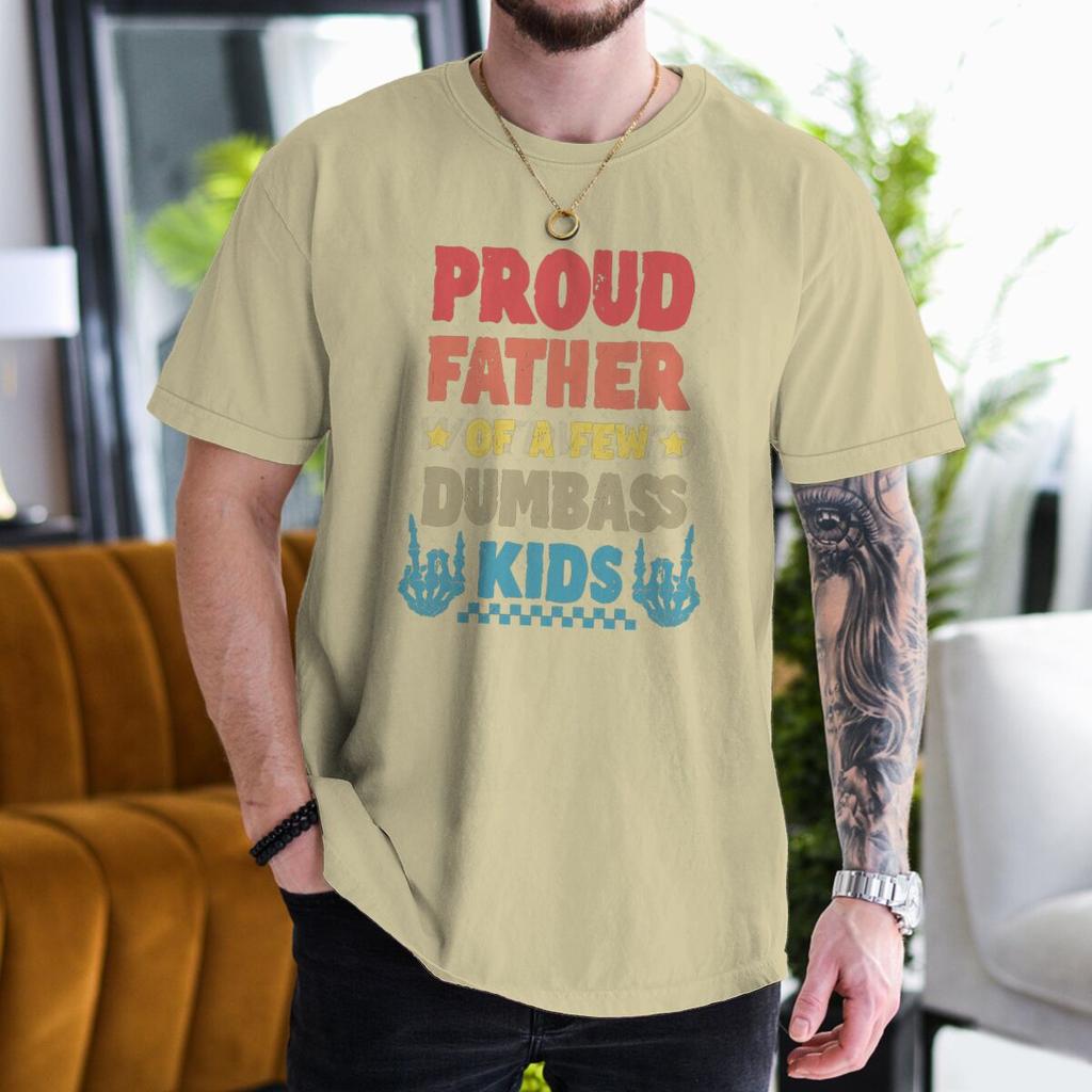 Proud Father Fashion Casual Tops Fathers Day Gift T Shirts Classic Tops Dad Life Fashion Casual Tshirt Unisexs Clothing