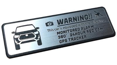 Honami Works Hilux HILUX Security Emblem 24 Hour Surveillance Dash Cam GPS Tracker Sticker