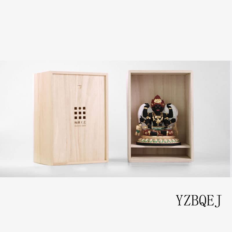 Tiny Buddha Bishamonten Boxwood Buddhist Seven Lucky Wood Ornament Statue, - 11.5cm Tall, Carving, Tamonten, Statue, Figurine, Gods, Carving,