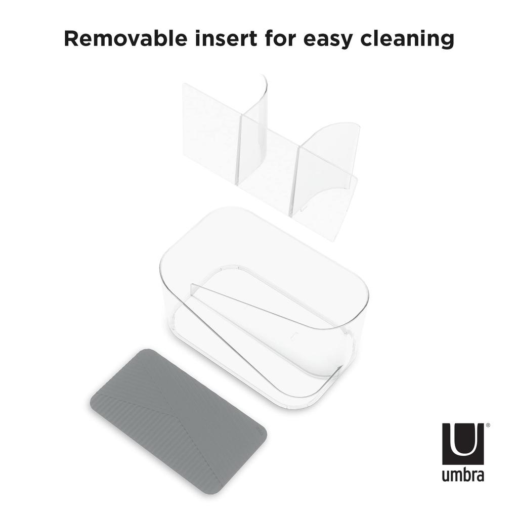 Umbra Cosmetic Organizer for Hair and with Silicone GLAM W27 X D17 X H13cm Cosmetics, Care, Accessories, Mat, Clear/Charcoal, (210169721226),