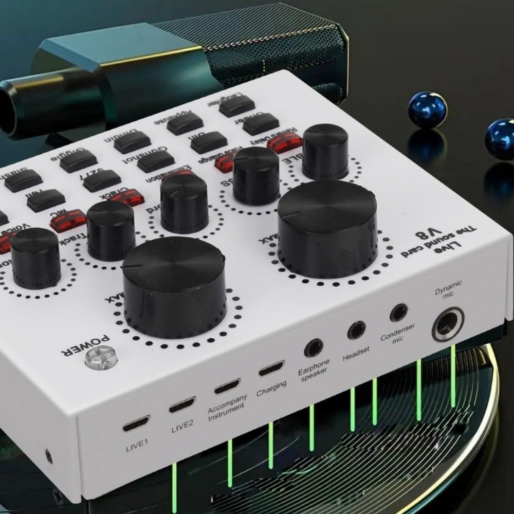 Studio Record Mic Sound Card Karaoke Recording External Sound Card V8 Sound Card  PC Computer