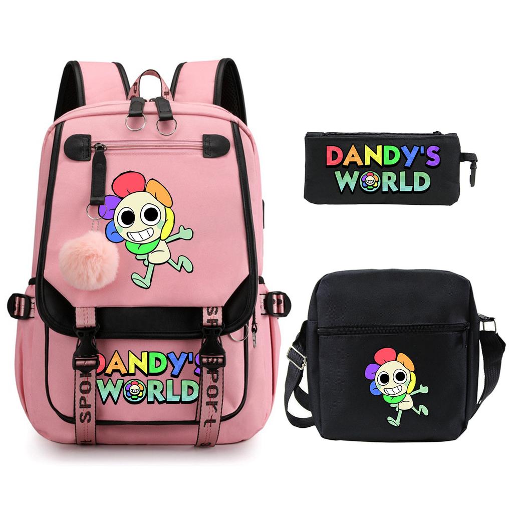 Dandy's World School Trend Children's Backpack Set Large Capacity Primary and Secondary School Student Leisure Bag