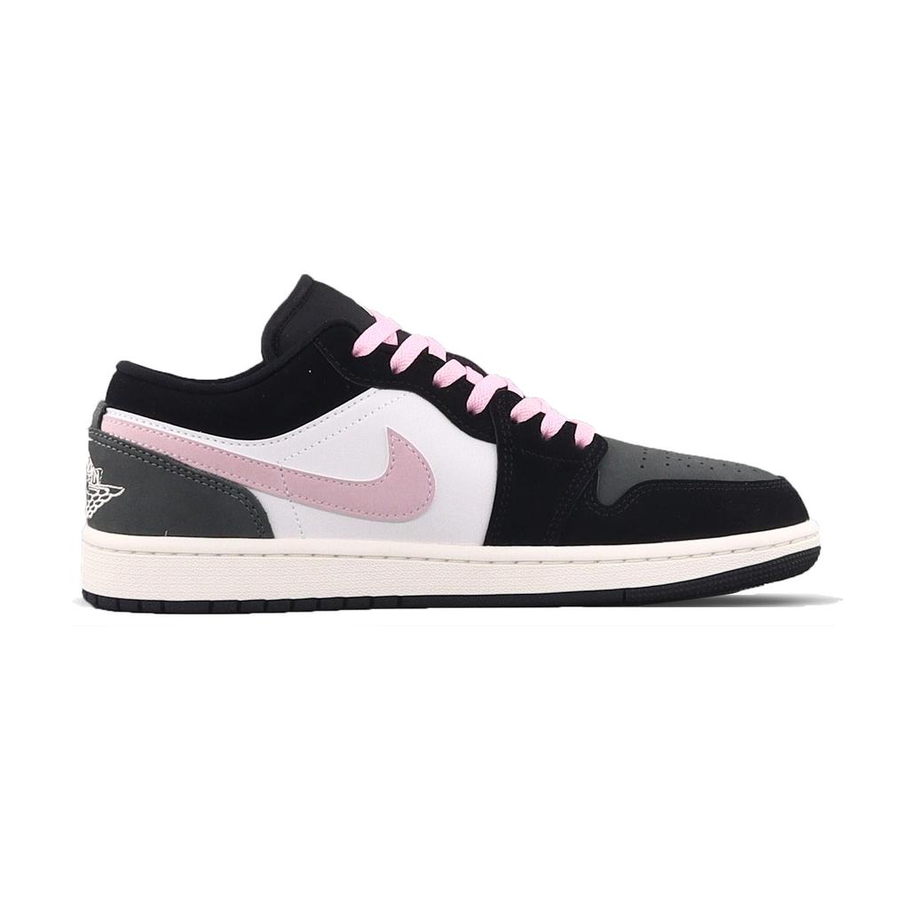 Jordan Air Jordan 1 Black Pink Toes Abrasion Resistant Low top Vintage Basketball Shoes Men's Black Pink II3788-003(Team2267-)