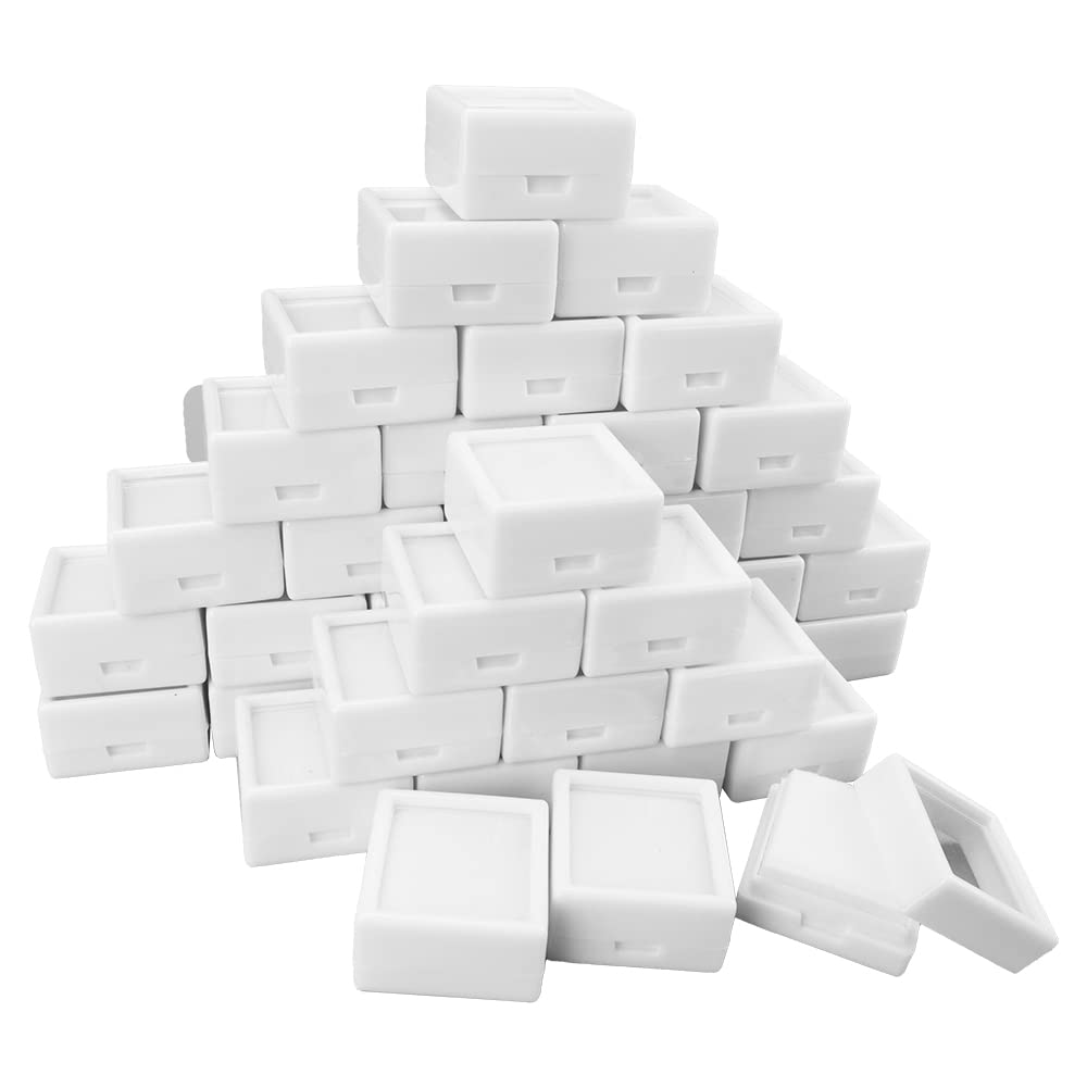 

Коробка для свободных аксессуаров с маленькой маленькой коробкой 40 кейс, украшения, кейс, окно с пенопластовым наполнителем, (Белый, Кусочки)