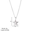 Classic Sweet Star Pendant Necklace Gold Plated Light Luxury Simple Design Temperament High Sense