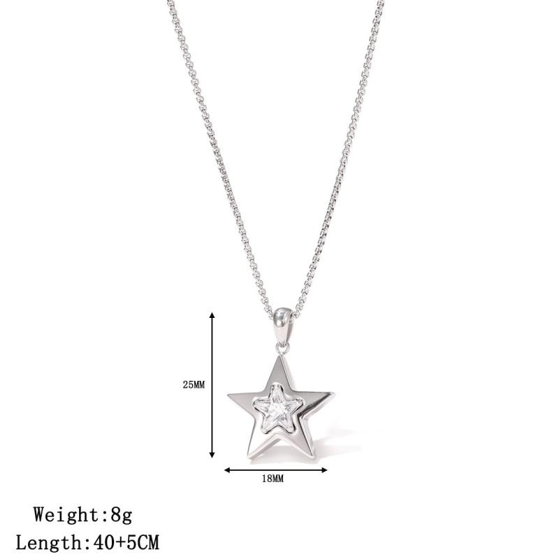 Classic Sweet Star Pendant Necklace Gold Plated Light Luxury Simple Design Temperament High Sense