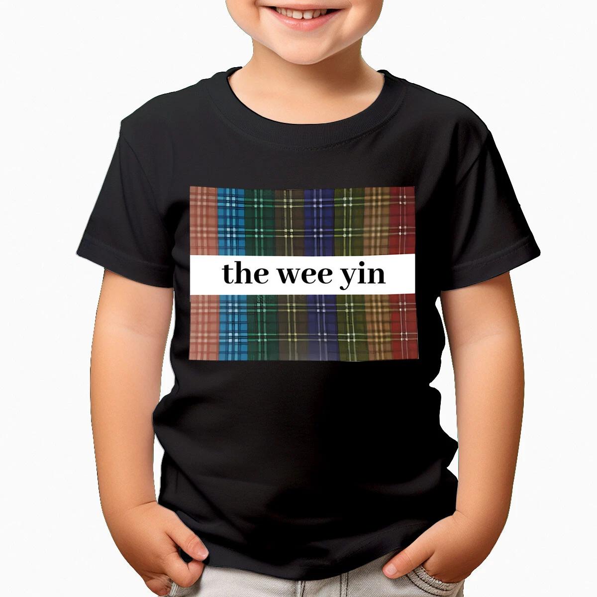 

Colorful Plaid Pattern Kids T-Shirt With The Wee Yin Fun Scottish Heritage #T490 110