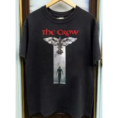 Crow Film Unisex T-shirt Retro Street T-shirt Zomer Nieuw Unisex Casual Katoenen T-shirt
