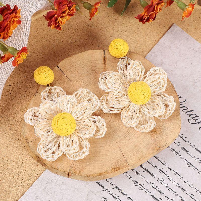 Rattan Fashion Seaside Vintage Ear Jewelry Female Flowers