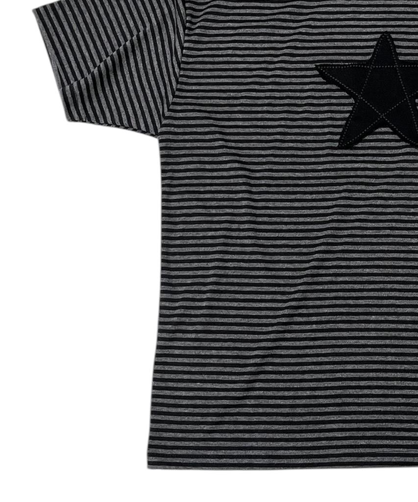 SK8ER ROCK Star Stripe Soft T-Shirt ((Dark Gray*Black))