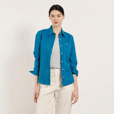 Basic Linen Logo Embroidery Shirt B5m3b402