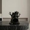 Creepy Tree Statue 3D Printed Spooky Candle Holder, Stump Figurine Dark Fantasy Room Accessories for Halloween Decoration, Desktop Storage Ornament