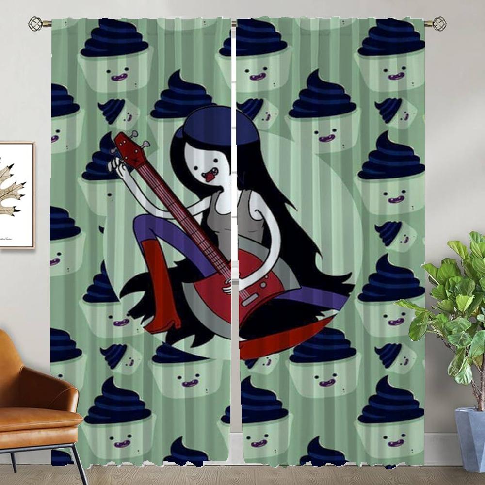 

Adventures Time Blackout Curtain for Room 2 Panel Tulle for Bedroom Halloween Decoration Anti-mosquito Curtains 2 Pieces Shades W50xH70cmx2pcs-CL