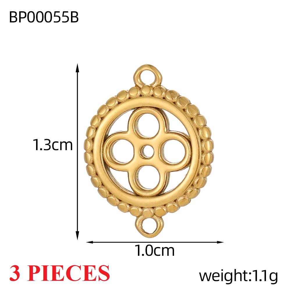 3PCS/LOT CARLIDANA Vintage Luxury Stainless Steel Natural Stone Star Eye Sunflower Pendants Charms for DIY Jewelry