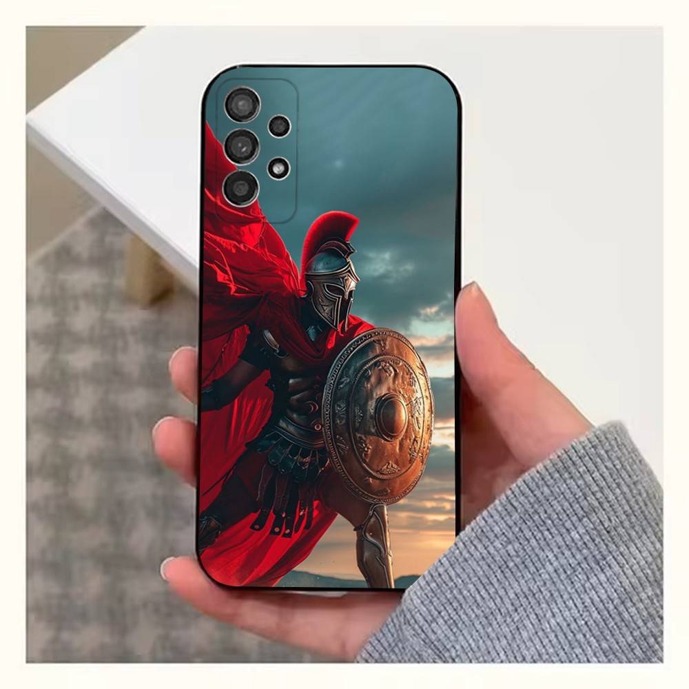 Spartan Warriors Phone For Samsung S25,S10,S20,S10,S21,S9,S24,S23,Ultra,FE,Plus,Lite,Soft Silicone Black Cover