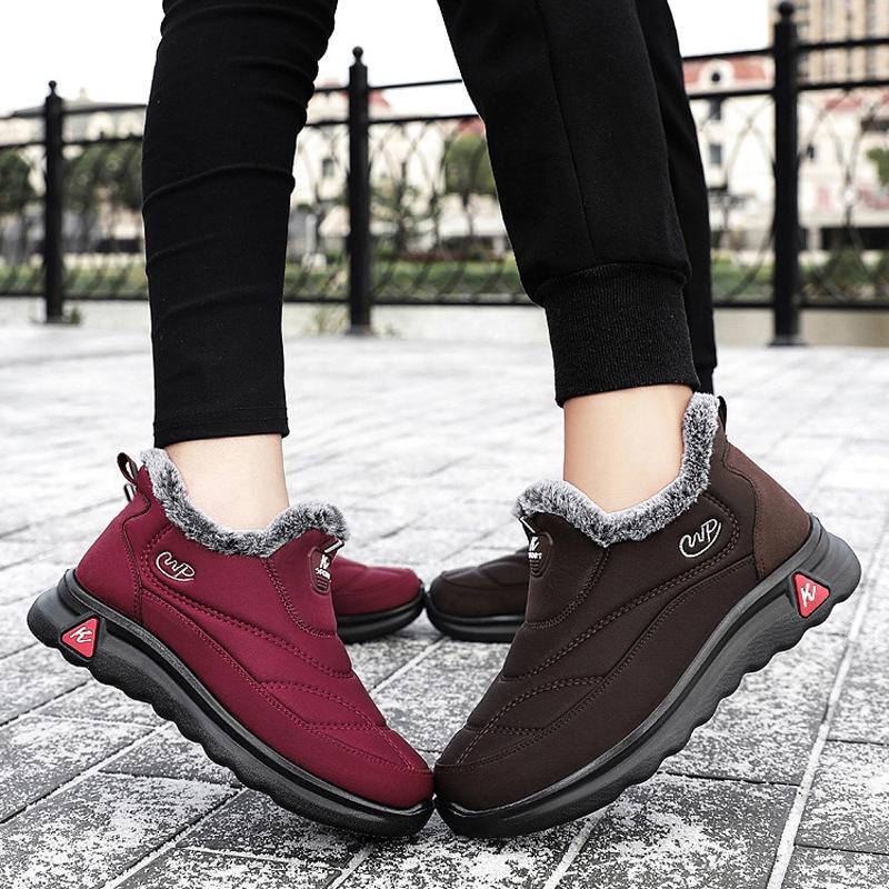 Autumn and winter cotton shoes for middle-aged and old men and women with the same cotton boots, piled and thickened high-top to keep warm