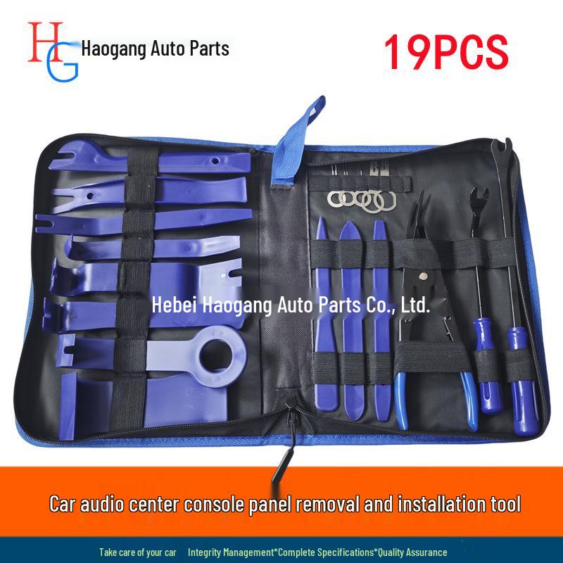 19-Piece Red & Blue Car Panel and Audio Trim Removal Tool Kit