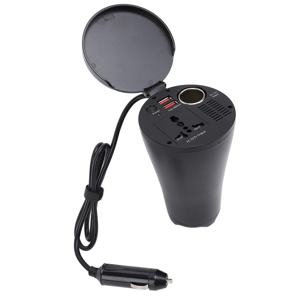 Power Inverter 150W 4 In 1 Cup Type 12V DC To 220V AC Car Inverter Converter with Dual USB Charger