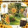 Metal Sunflower Garden Spinner with Rotating Bee Decorations Outdoor Yard Windmill Decorative Lawn Ornament for Patio Lawn
