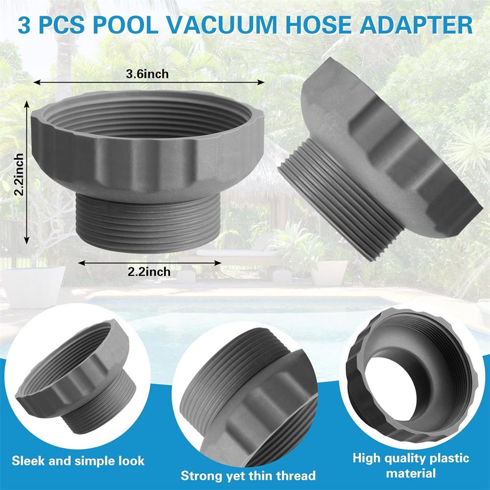 3 Pcs 11239 Hose Adapter Compatible with IN-TEX Part Pool Vacuum Hose Adapter Pool Skimmer Hose Adapter