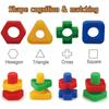 6Pcs Nut Shape Screw Building Blocks Match Puzzle Toys For Children Infant Montessori Shape Color Recognize Educational Toys