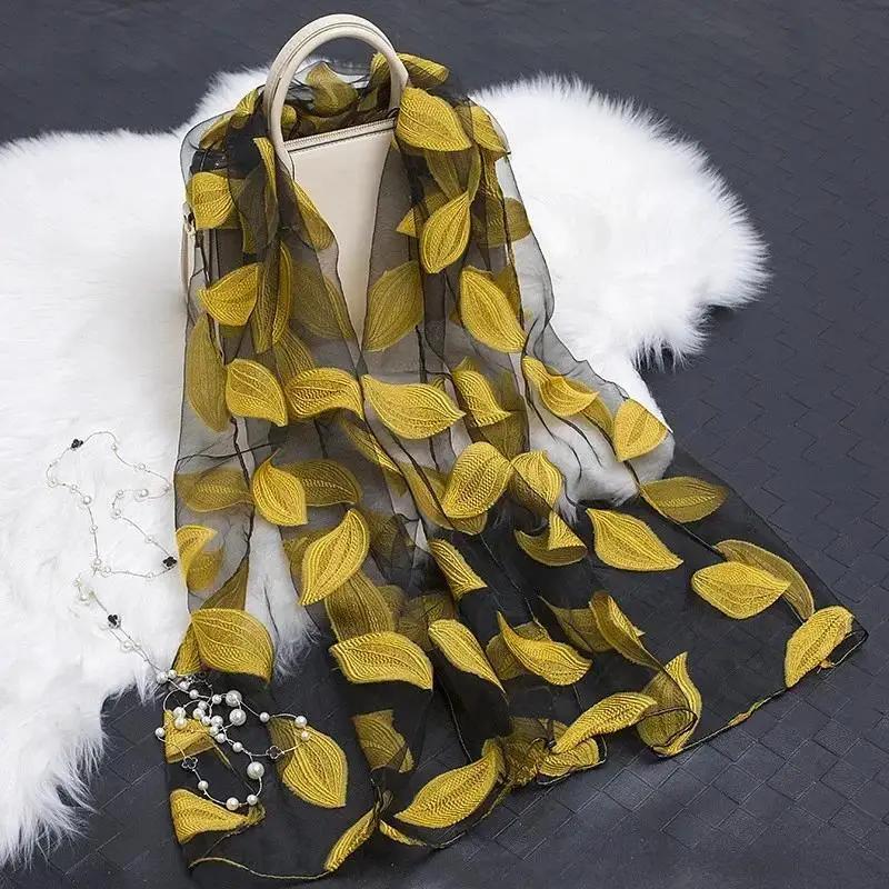 Silk Scarf Women Spring Autunm Women's Long Shawl Autumn and Winter Echarpe High-quality Fashion Lady Elegant Hijab Wraps