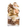 Santa Claus Figurine Small Resin Santa Sculpture with Gift Bag/Wish List for Mantle Bookshelf Tabletop New Year Party Decoration