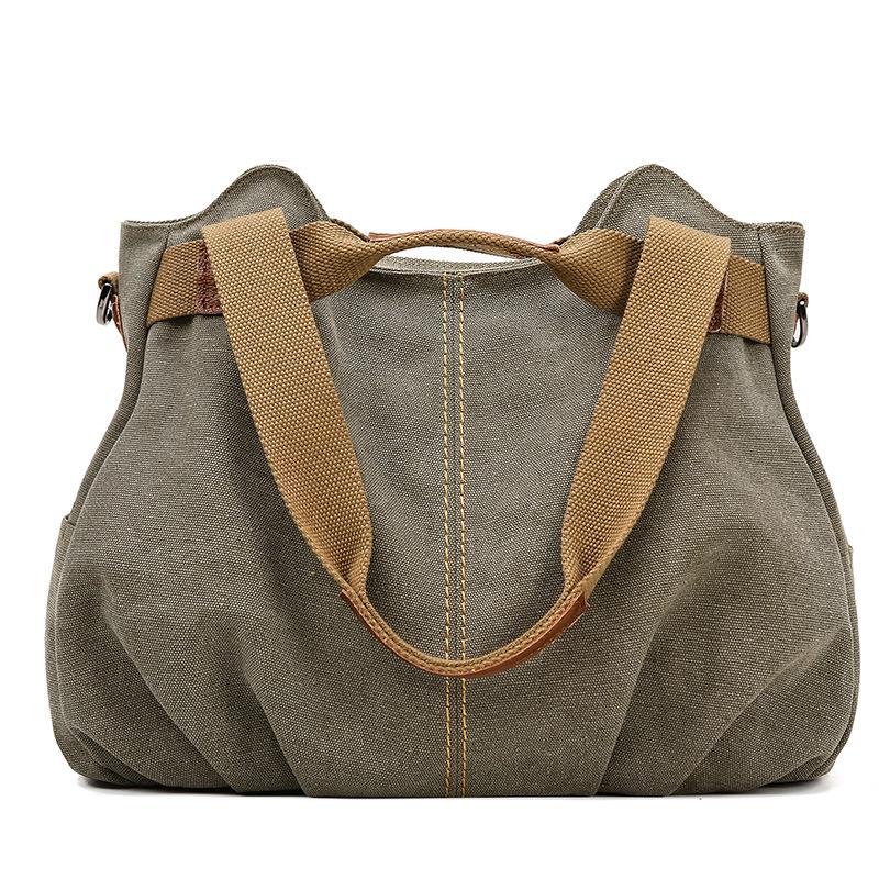 Sac bandoulière et sac à main décontracté en toile style coréen rétro 2026 pour femmes
