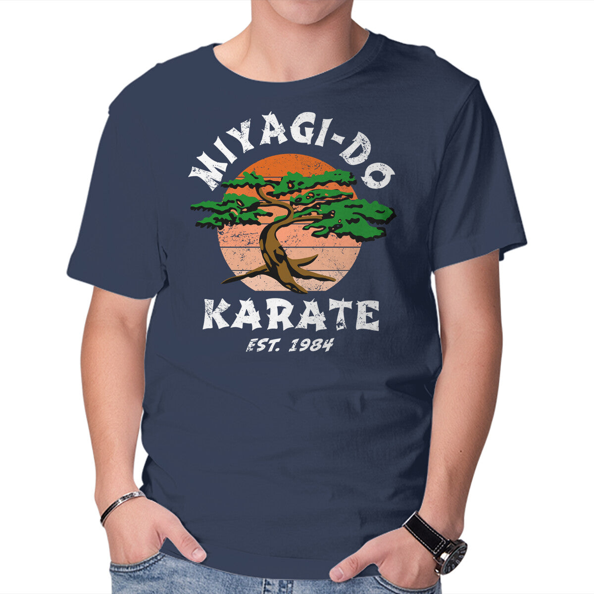 Unisex Crew Neck T-Shirt Miyagi Karate Graphic Short Sleeve Casual Tee L