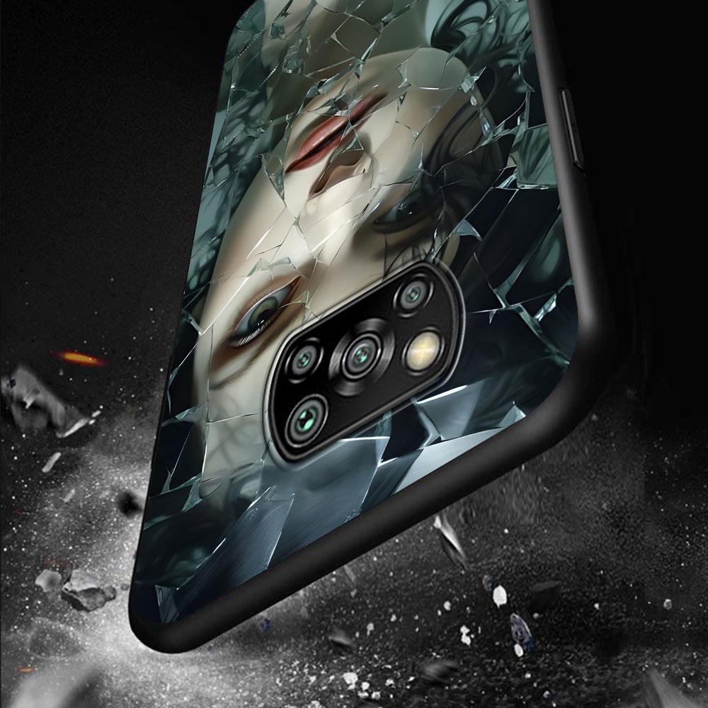 Beauty Crush Girl Case for Xiaomi Poco M3 X3 NFC X5 M5s M4 Pro 5G F3 Black Silicone Soft Phone Cover Coque