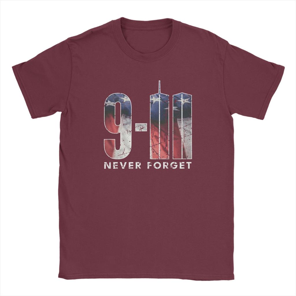 Never Forget 911 20th Anniversary Memorial Vintage Patriot Day American Flag T Shirt T Shirts Men Cotton Short Sleeve Tshirt