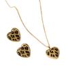 Design a forma di cuore con stampa leopardata orecchini retrò sexy set due pezzi semplice e versatile gioielli da donna amore